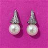 Cubic Zirconia Moti Earring With Black Rhodium 2 Tone Plating