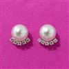 Cubic Zirconia Delicate Earring With Rhodium 2 Tone Plating