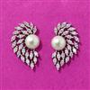 Cubic Zirconia Moti Earring With Rhodium 2 Tone Plating