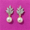 Cubic Zirconia Moti Earring With Rhodium 2 Tone Plating