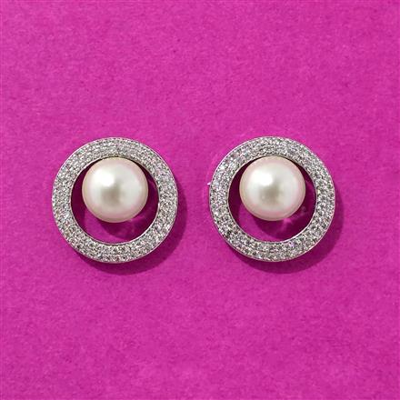 Cubic Zirconia Tops With Rhodium 2 Tone Plating