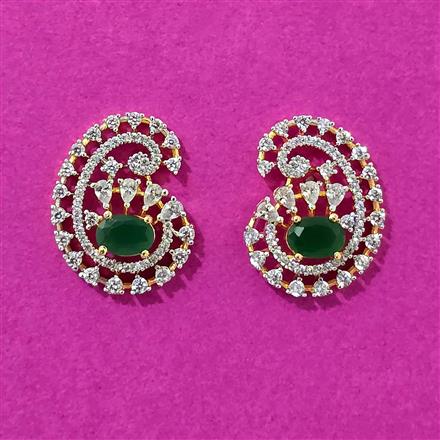 Cubic Zirconia Delicate Earring With 2 Tone Plating