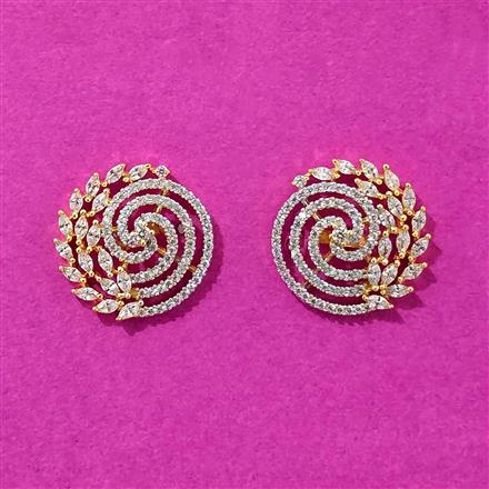 Cubic Zirconia Tops With Rhodium 2 Tone Plating