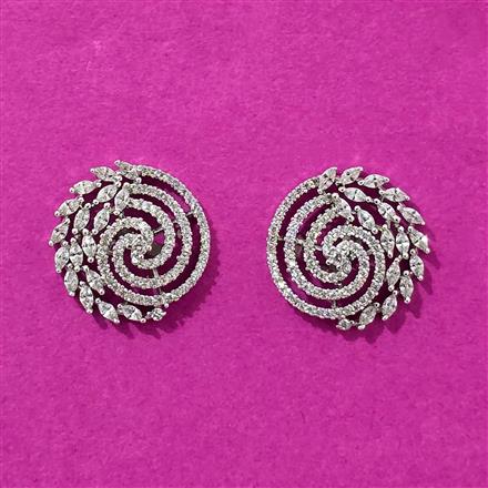 Cubic Zirconia Tops With Rhodium 2 Tone Plating
