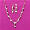 Cubic Zirconia Moti Necklace Set With Rhodium 2 Tone Plating