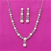 Cubic Zirconia Moti Necklace Set With Rhodium 2 Tone Plating