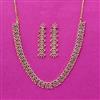 Cubic Zirconia Delicate Necklace Set With Rhodium 2 Tone Plating