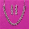 Cubic Zirconia Delicate Necklace Set With Rhodium 2 Tone Plating