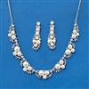 Cubic Zirconia Moti Necklace Set With Rhodium 2 Tone Plating