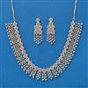 Cubic Zirconia Classic Necklace Set With Rhodium 2 Tone Plating