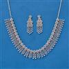 Cubic Zirconia Classic Necklace Set With Rhodium 2 Tone Plating