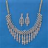 Cubic Zirconia Classic Necklace Set With Rhodium 2 Tone Plating