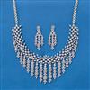 Cubic Zirconia Classic Necklace Set With Rhodium 2 Tone Plating
