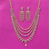 Cubic Zirconia Classic Necklace Set With Rhodium 2 Tone Plating
