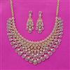 Cubic Zirconia Classic Necklace Set With Rhodium 2 Tone Plating