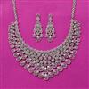 Cubic Zirconia Classic Necklace Set With Rhodium 2 Tone Plating