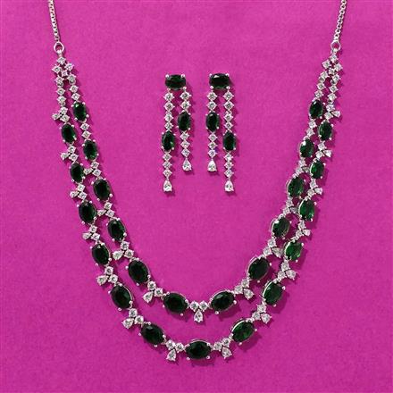 Cubic Zirconia Classic Necklace Set With Mehndi Plating