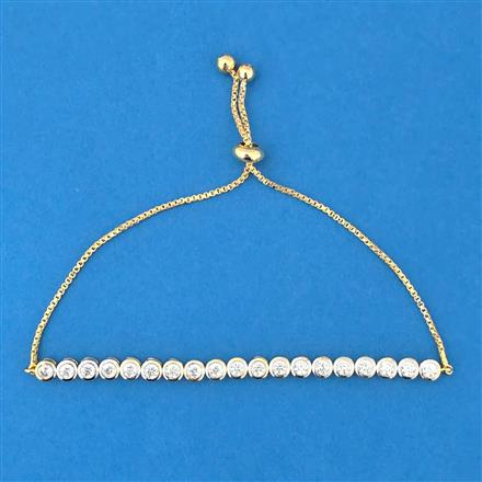 Cubic Zirconia Classic Bracelet With Rhodium 2 Tone Plating