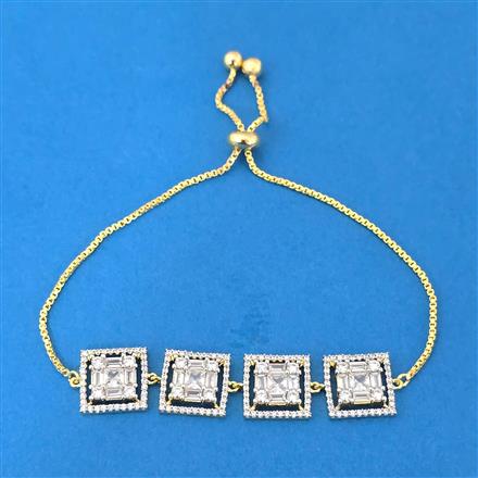 Cubic Zirconia Classic Bracelet With Rhodium 2 Tone Plating