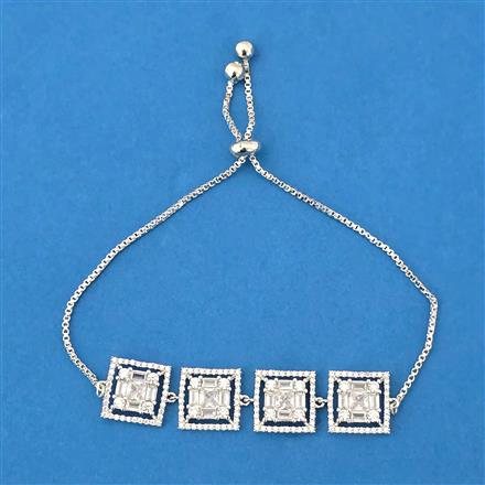 Cubic Zirconia Classic Bracelet With Rhodium 2 Tone Plating