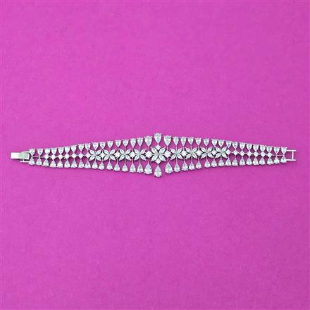 Cubic Zirconia Classic Bracelet With Rhodium 2 Tone Plating