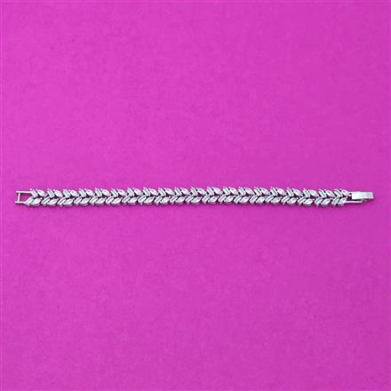 Cubic Zirconia Classic Bracelet With Rhodium 2 Tone Plating