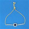 Cubic Zirconia Adjustable Bracelet With 2 Tone Plating