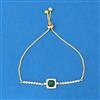 Cubic Zirconia Adjustable Bracelet With 2 Tone Plating