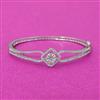 Cubic Zirconia Openable Kada With Rhodium 2 Tone Plating