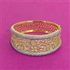 Cz Classic Kada With Rhodium 2 Tone Plating