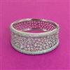 Cz Classic Kada With Rhodium 2 Tone Plating