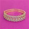 Cz Openable Kada With Rhodium 2 Tone Plating