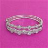 Cz Openable Kada With Rhodium 2 Tone Plating