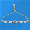 Cubic Zirconia Adjustable Bracelet With 2 Tone Plating