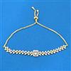 Cubic Zirconia Adjustable Bracelet With 2 Tone Plating