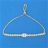 Cubic Zirconia Adjustable Bracelet With Rhodium 2 Tone Plating