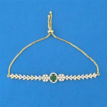 Cubic Zirconia Adjustable Bracelet With 2 Tone Plating