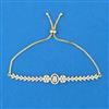 Cubic Zirconia Adjustable Bracelet With 2 Tone Plating
