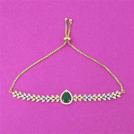 Cubic Zirconia Adjustable Bracelet With 2 Tone Plating