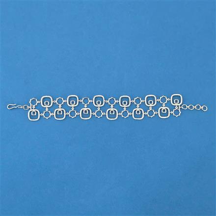 Cubic Zirconia Classic Bracelet With Rhodium 2 Tone Plating