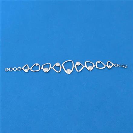 Cubic Zirconia Classic Bracelet With Rhodium 2 Tone Plating