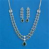 Cz 2 Line Necklace With Rhodium Plating