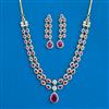 Cz 2 Line Necklace With 2 Tone Plating