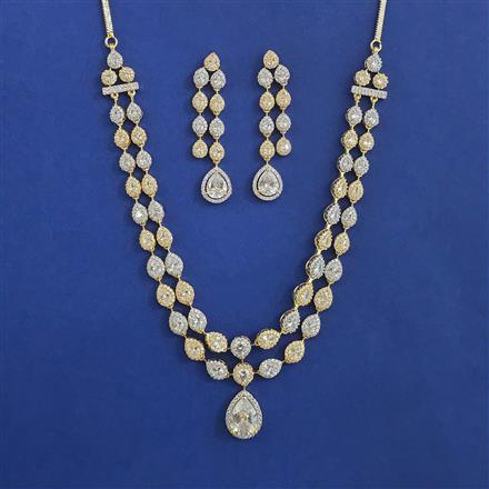 American Diamond 2 Line Necklace With 2 Tone Plating