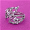Cz Adjustable Ring With Rhodium 2 Tone Plating