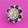 Cz Adjustable Ring With 2 Tone Plating
