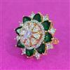 Cz Adjustable Ring With 2 Tone Plating