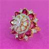 Cz Adjustable Ring With 2 Tone Plating