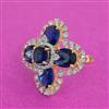 Cz Adjustable Ring With 2 Tone Plating