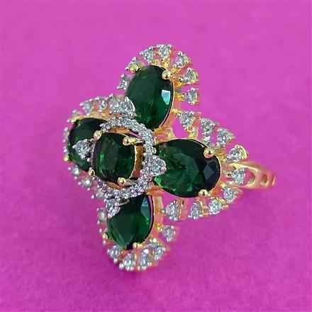 Cz Adjustable Ring With 2 Tone Plating